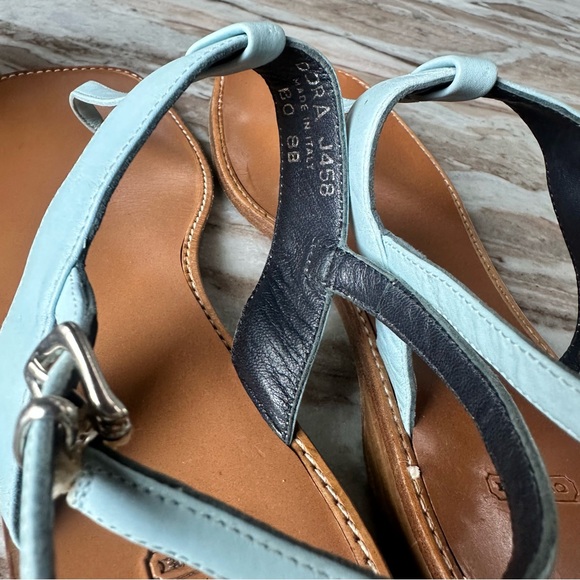 Powder Blue Coach sandals. - Picture 2 of 13